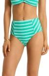 Sea Level Biarritz Panelled High Waist Bikini Bottoms In Evergreen