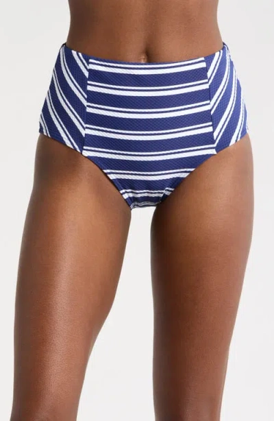 Sea Level Biarritz Panelled High Waist Bikini Bottoms In French Navy