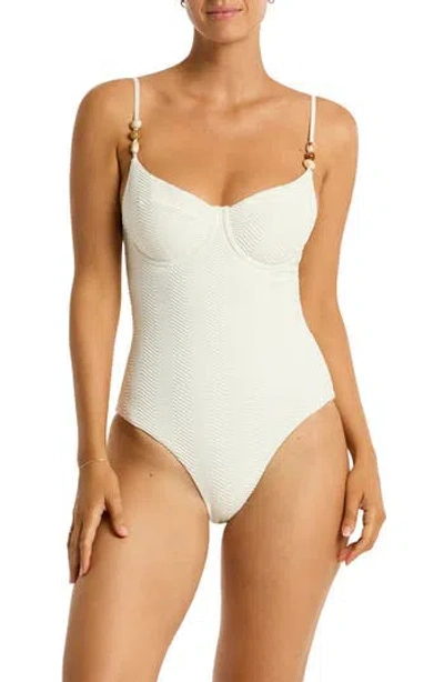 Sea Level Caracus Balconette Underwire One-piece Swimsuit In White