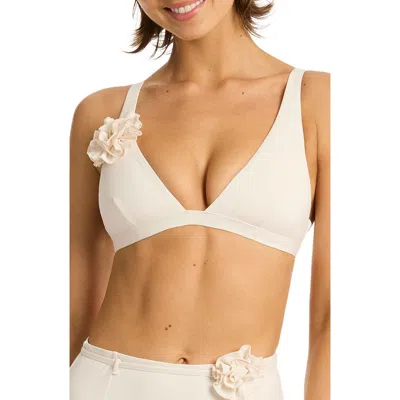 Sea Level Casa Del Mar Longline Bikini Top In White