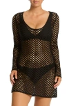 Sea Level Castaway Reversible Mesh Cover-up Dress In Black
