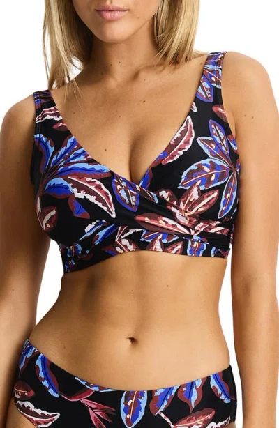 Sea Level Cross Front Dd/e Bikini Top In Multi