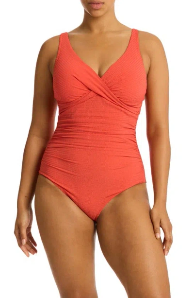Sea Level Cross Front Multifit One-piece Swimsuit In Flame