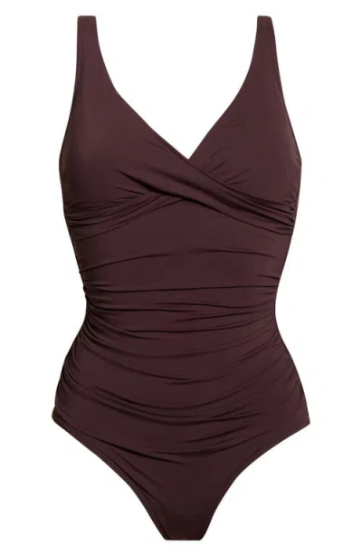 Sea Level Cross Front One-piece Swimsuit In Brown
