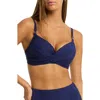 Sea Level De Soleil Cross Front D- & Dd-cup Molded Underwire Bikini Top In French Navy