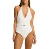 Sea Level De Soleil Halter One-piece Swimsuit In White