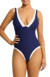 Sea Level De Soleil Scoop Back One-piece Swimsuit In French Navy