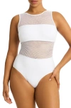 SEA LEVEL SEA LEVEL DRIFT MESH INSET ONE-PIECE SWIMSUIT