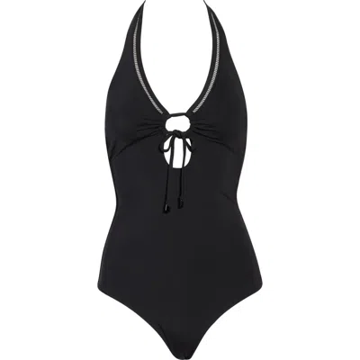 Sea Level Essentials Edit Keyhole One-piece Swimsuit In Black