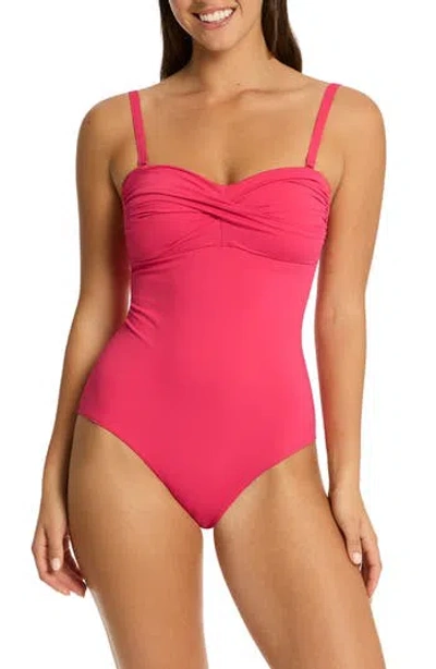 Sea Level Essentials Edit Twist One-piece Swimsuit In Pink