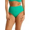 Sea Level High Waist Gathered Side Swim Bottoms In Evergreen