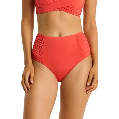 Sea Level High Waist Gathered Side Swim Bottoms