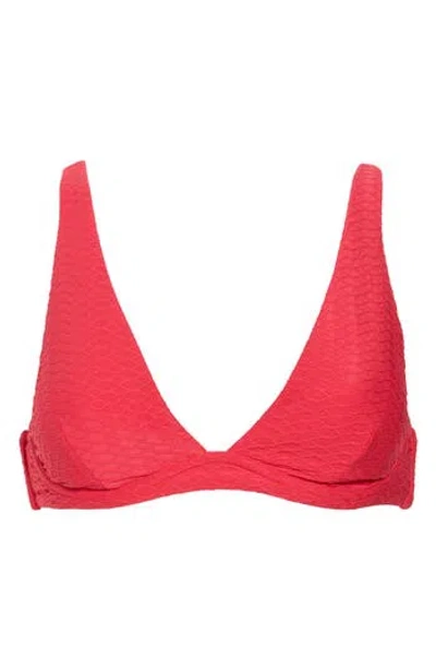 Sea Level Honeycomb Underwire Bikini Top In Red