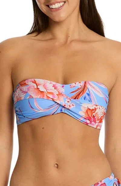 Sea Level Indochine Twist Bandeau Bikini Top In Blue