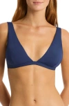Sea Level Cross Front Multifit Bikini Top In Indigo