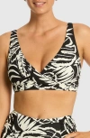 Sea Level Jungle Book Multifit Bikini Top In Black