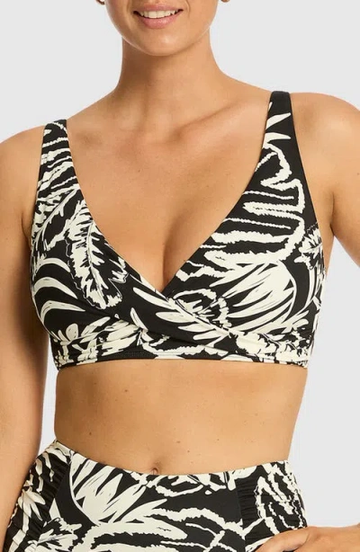 Sea Level Jungle Book Multifit Bikini Top In Black