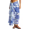 Sea Level Jungle Lino Long Pareo Sarong In Blue