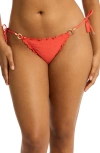 Sea Level Messina Side Tie Bikini Bottoms In Flame