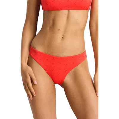 Sea Level Moderate Coverage Mid Rise Swim Bottoms In Orange