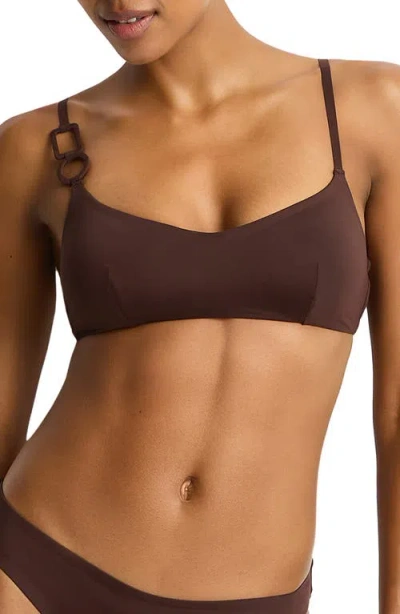 Sea Level Mythos Scoop Neck Bikini Top In Brown