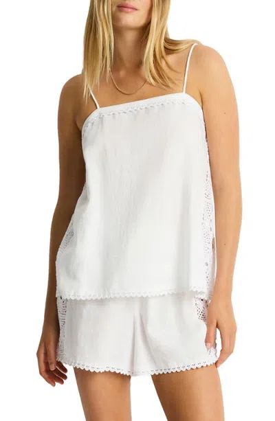 Sea Level Panelled Shift Cover-up Cami Top In White