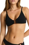 Sea Level Ring Bikini Top In Blue