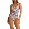 Sea Level Rio Spliced Plunge One-piece Swimsuit In Iris