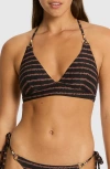 Sea Level Riptide Longline Halter Bikini Top In Black