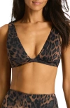Sea Level Savanna Plunge Bikini Top In Brown