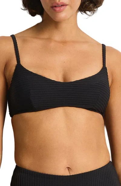 Sea Level Scoop Neck Bikini Top In Black