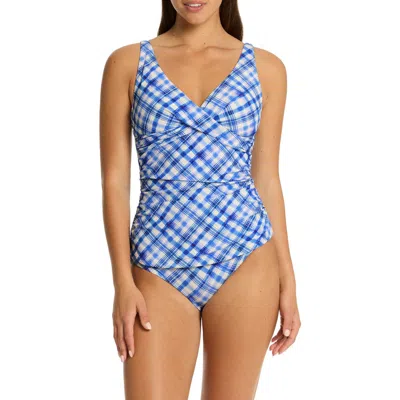 Sea Level Somerset Crossover Tankini Bikini Top In Blue