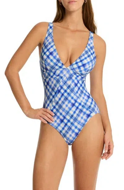 Sea Level Somerset Paneled One-piece Swimsuit In Blue