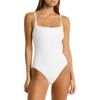 Sea Level Spinnaker Textured Rib One-piece Swimsuit In White