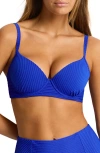 Sea Level Spinnaker Underwire Balconette Bikini Top In Blue