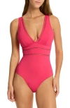 Sea Level Spliced Plunge One-piece