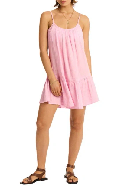 Sea Level Sunset Cover-up Sundress In Pink