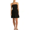 Sea Level Sunset Smocked Tiered Cover-up Minidress In Black