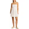 Sea Level Sunset Smocked Tiered Cover-up Minidress In White