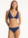 Sea Level Swim Infinity Longline Tri Top Womens Indigo Stretch Swimwear Buu643 In Blue