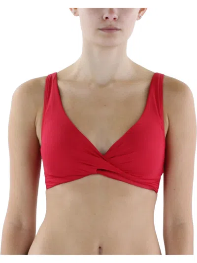 Sea Level Swim Womens Criss-cross Front Nylon Bikini Swim Top In Red