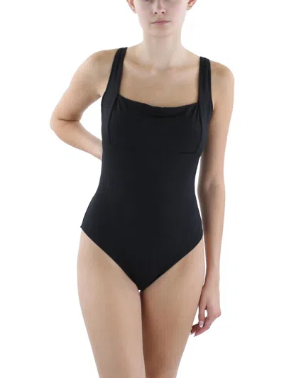 Sea Level Swim Womens Solid Nylon One-piece Swimsuit In Black