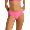 Sea Level Textured Bikini Bottoms In Candy