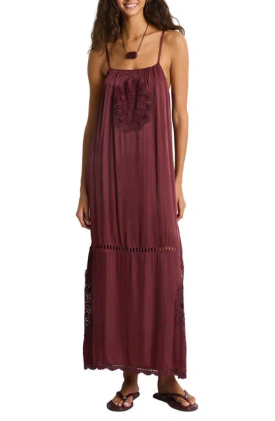 Sea Level Tie Back Maxi Cover-up Dress In Red