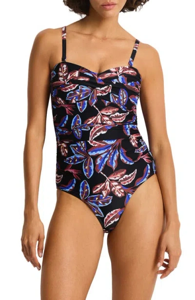Sea Level Twist One Piece Swimsuit In Multi