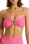 Sea Level U-bar Bandeau Bikini Top In Candy