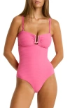 Sea Level U-bar Bandeau One-piece Swimsuit In Candy