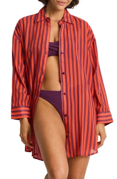 Sea Level Vacay Cruise Cover-up Shirt In Multi