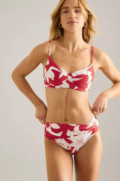 Sea Level Veridian Mid-rise Bikini Bottoms In Red