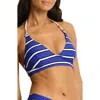 Sea Level Voyage Longline Halter Bikini Top In Blue